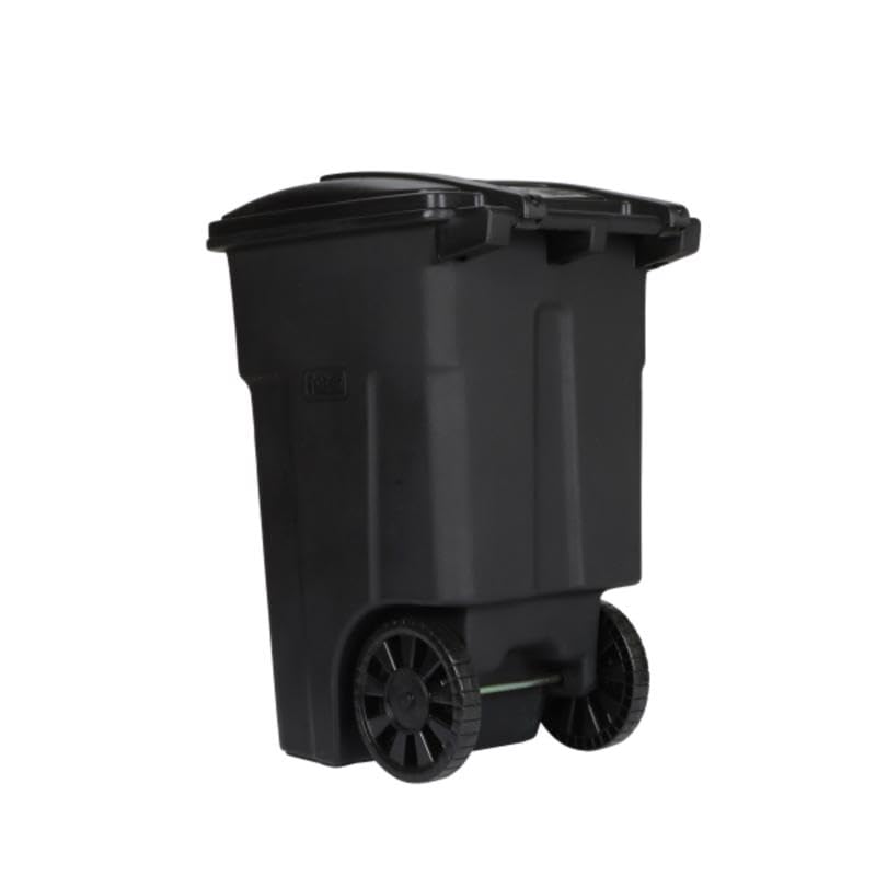 48 gal Black Polyethylene Wheeled Garbage Can P802167