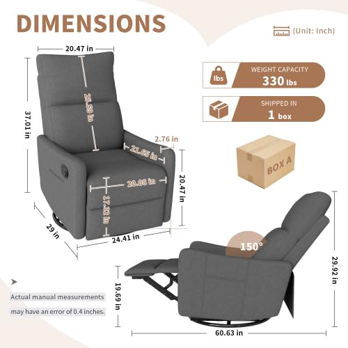Manual Swivel Rocker Recliner Chair H5316