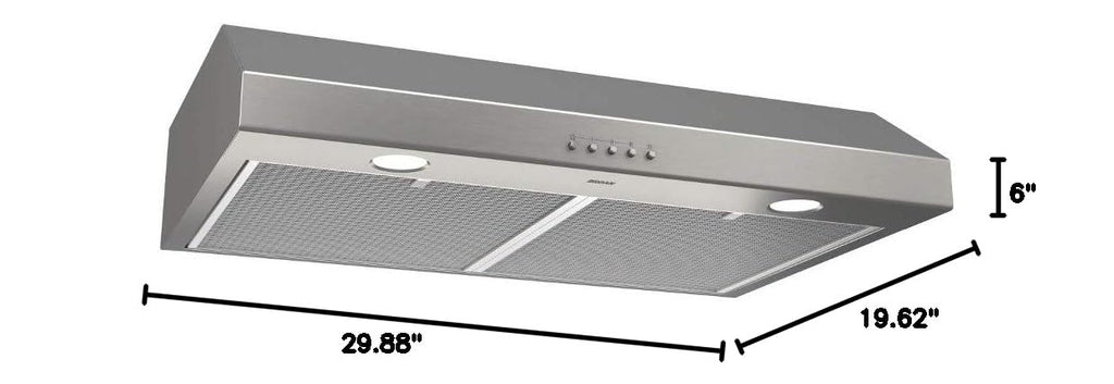 30-Inch Stainless Steel Under-Cabinet Range Hood J50930