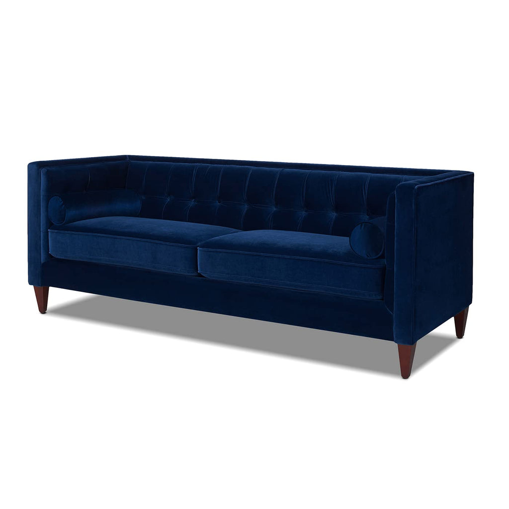 Navy Blue Velvet Tufted Sofa H2254