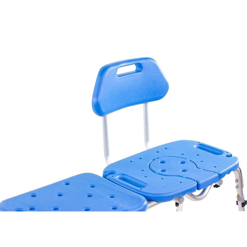 Bath Transfer Bench with Cutout Shower Seat, Adjustable Height, Blue B4274