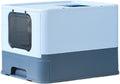 Foldable Large Top Entry Anti-Splashing Cat Litter Box with Lid and Scoop M93551
