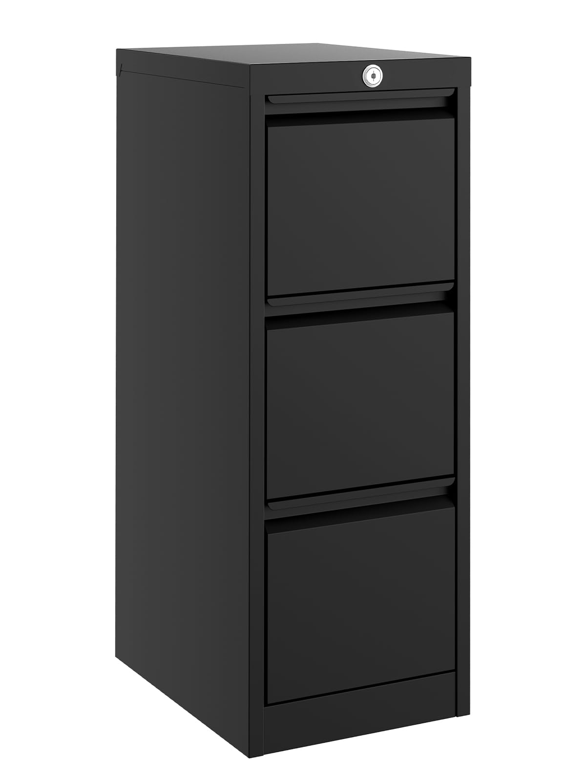 3 Drawer Metal File Cabinet with Lock, Black L60462