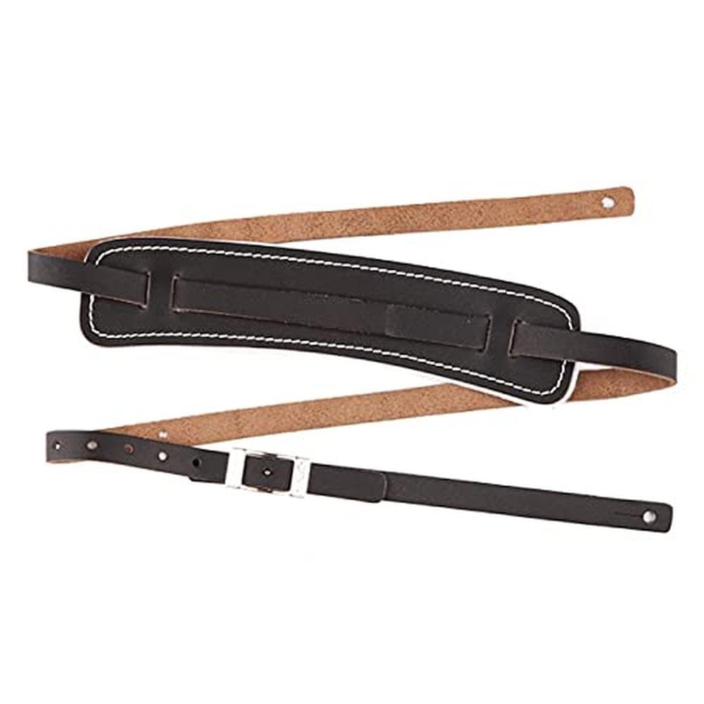 Black Leather Guitar Strap K3340