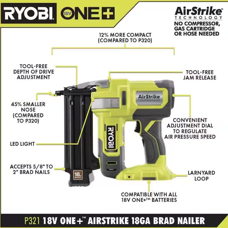 18V Cordless 18-Gauge Brad Nailer and Multi-Tool Combo Kit C360
