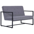 Light Gray Fabric 2 Seater Loveseat Sofa with Steel Legs T77935