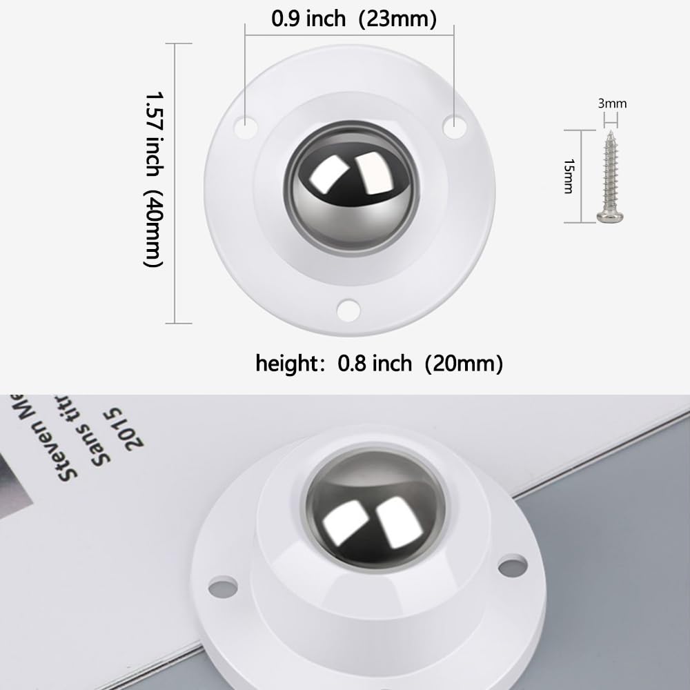 Self Adhesive Caster Wheels 0.8 Inch Black 4 Pack R82165