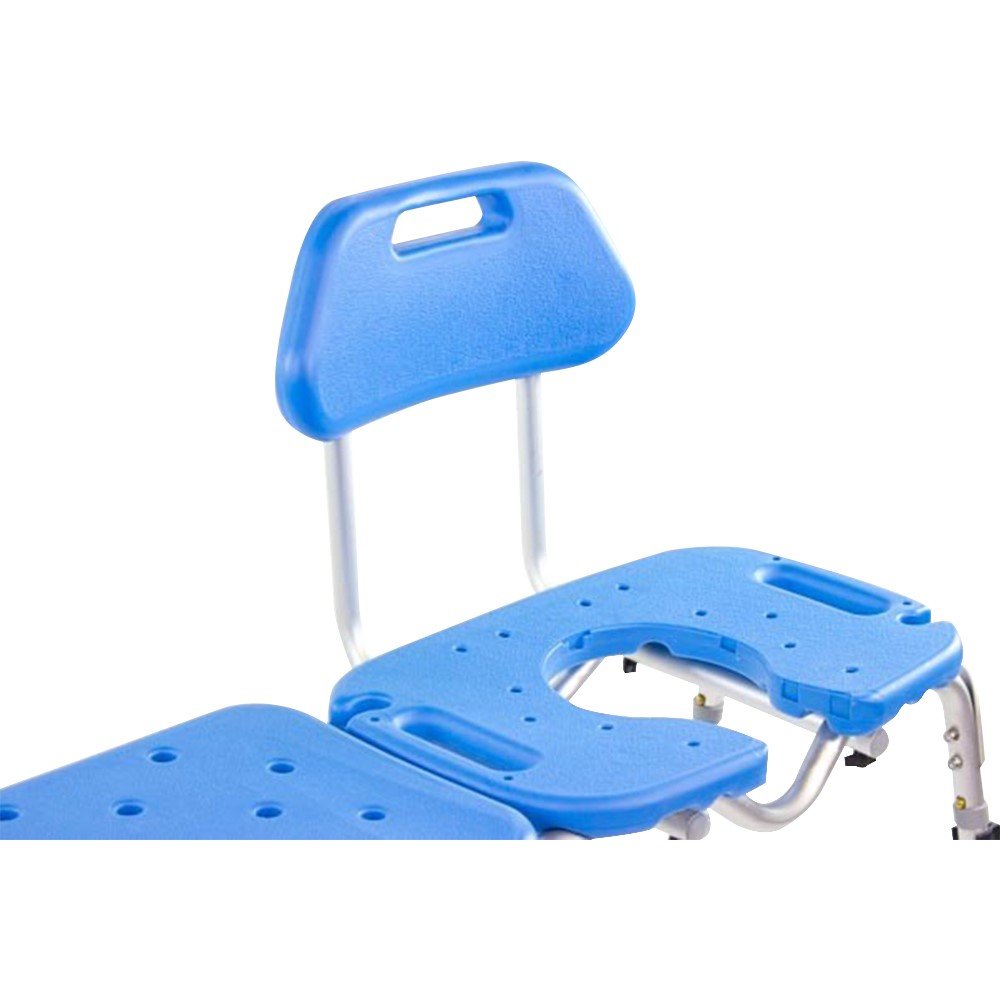 Bath Transfer Bench with Cutout Shower Seat, Adjustable Height, Blue B4274