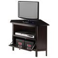 Espresso Corner TV Stand for TVs Up to 27 Inches Wood H8064