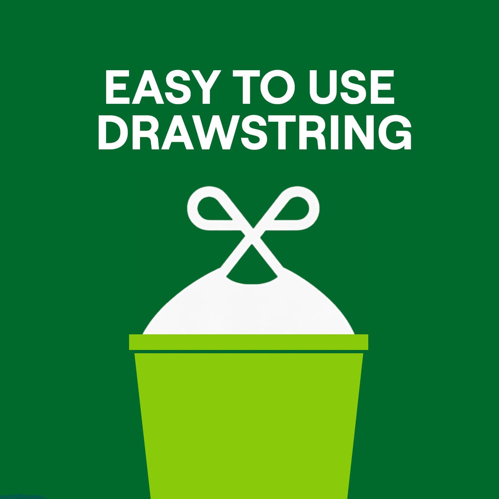 13 Gallon Drawstring Tall Kitchen Trash Bags D889