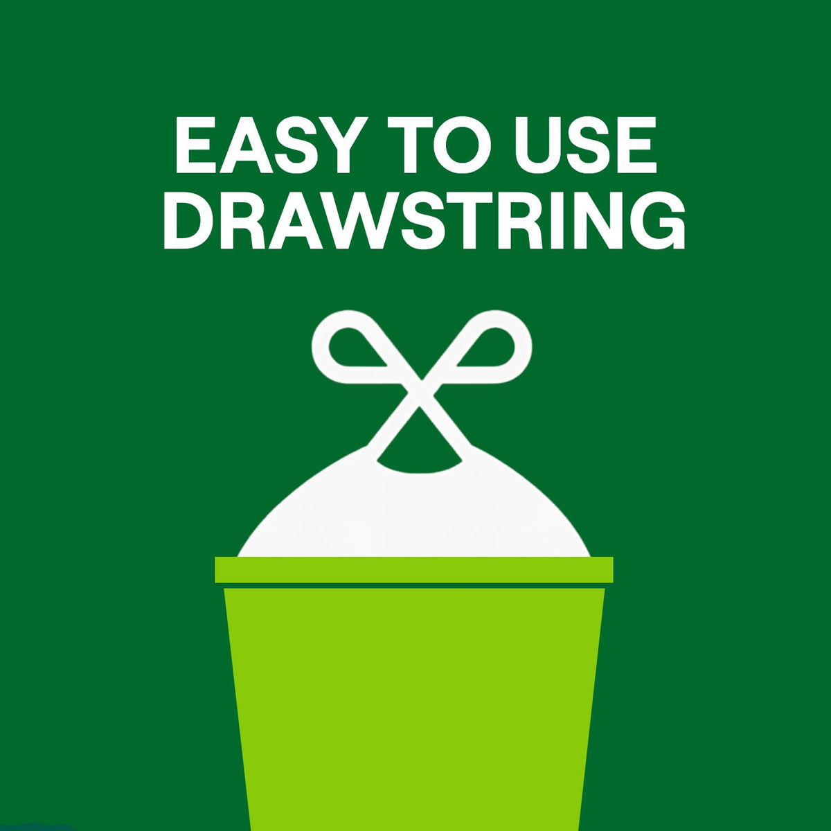 13 Gallon Drawstring Tall Kitchen Trash Bags D889