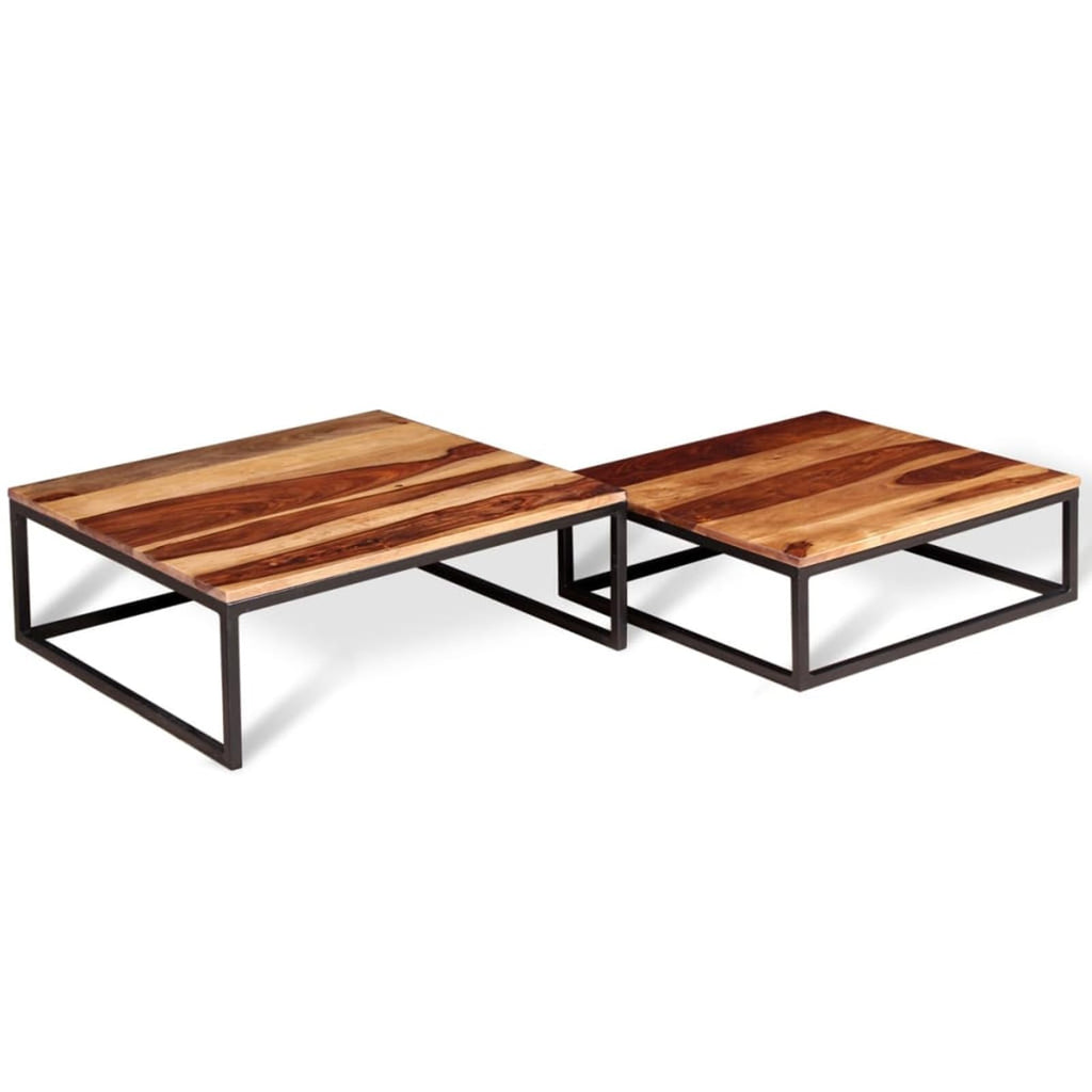 Two Piece Nesting Coffee Table Solid Sheesham Wood W802