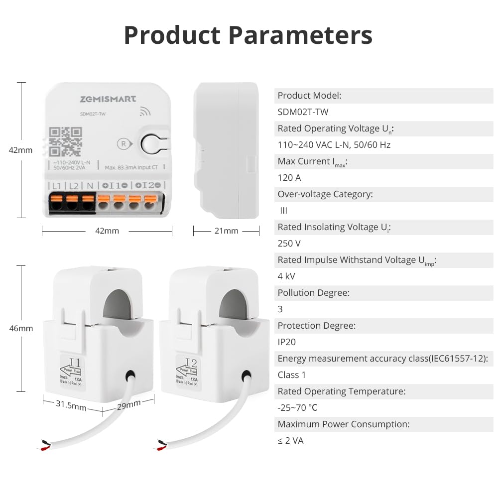 WiFi Home Energy Monitor with 2 x 120A CTs S159322