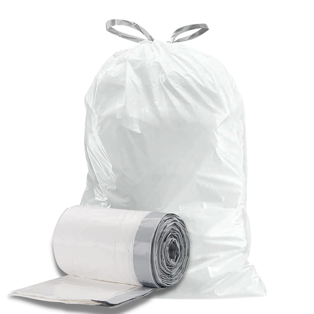 White 8-9 Gallon Drawstring Trash Bags, 100 Count O188476