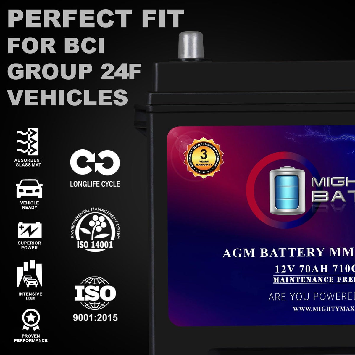 12V 70Ah AGM Replacement Battery Q91995
