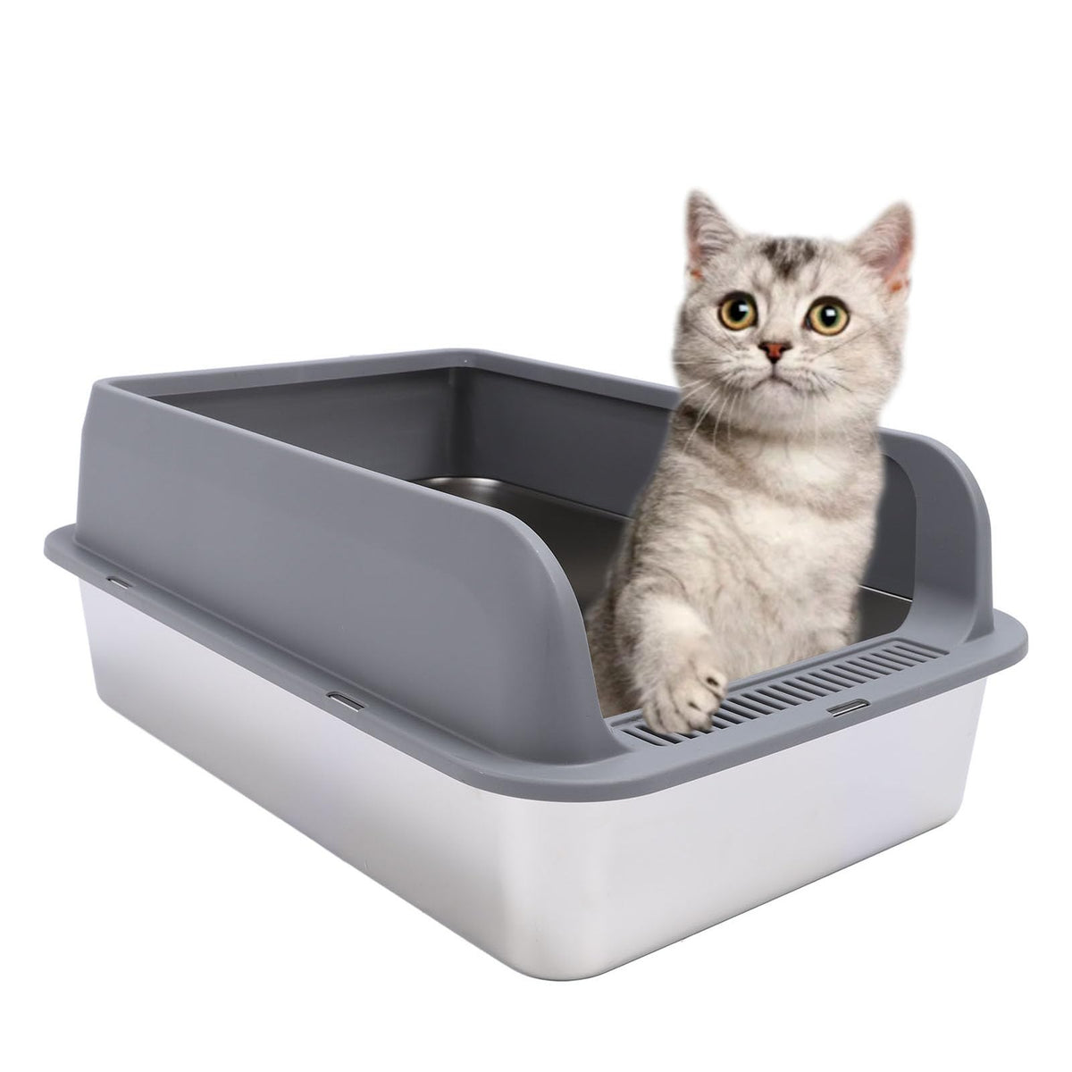 Stainless Steel Enclosed Cat Litter Box with Lid V509