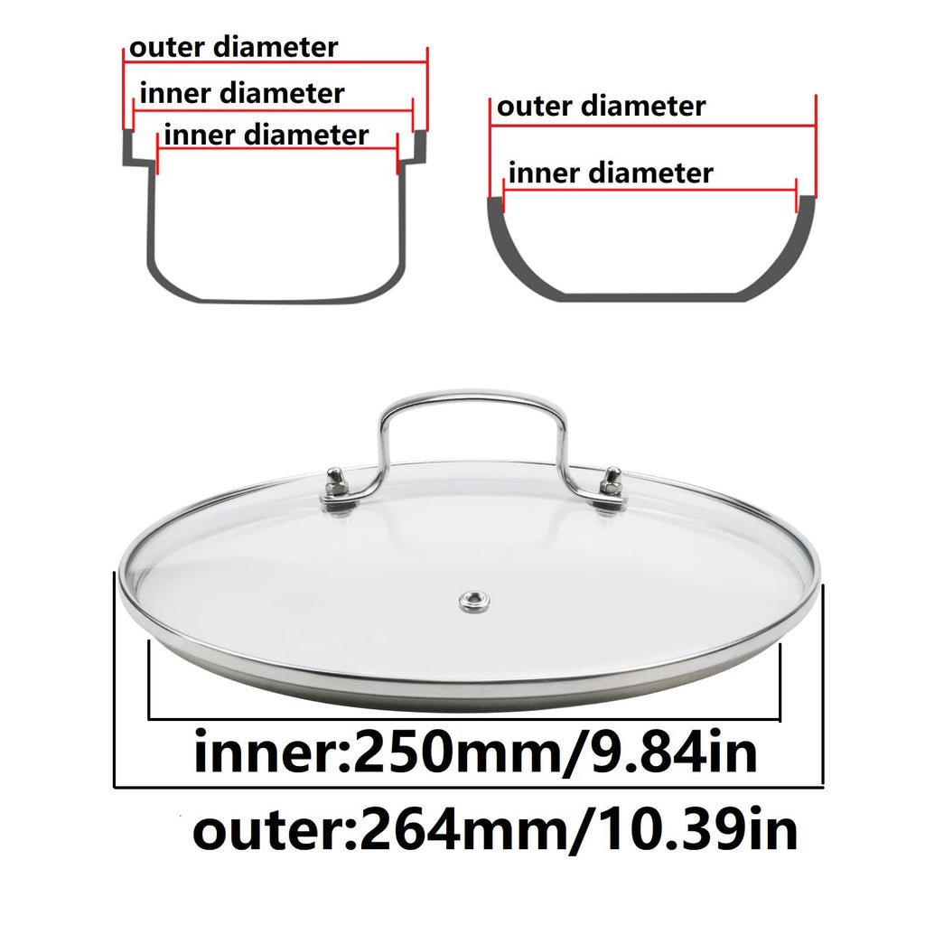 10 Inch Tempered Glass Pot Lid Y334
