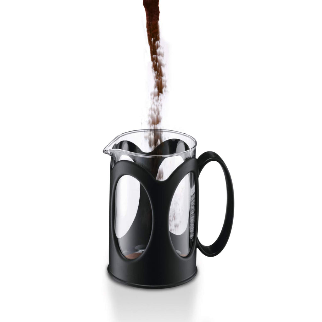 Black 4-Cup Borosilicate Glass French Press Coffee Maker Z79268