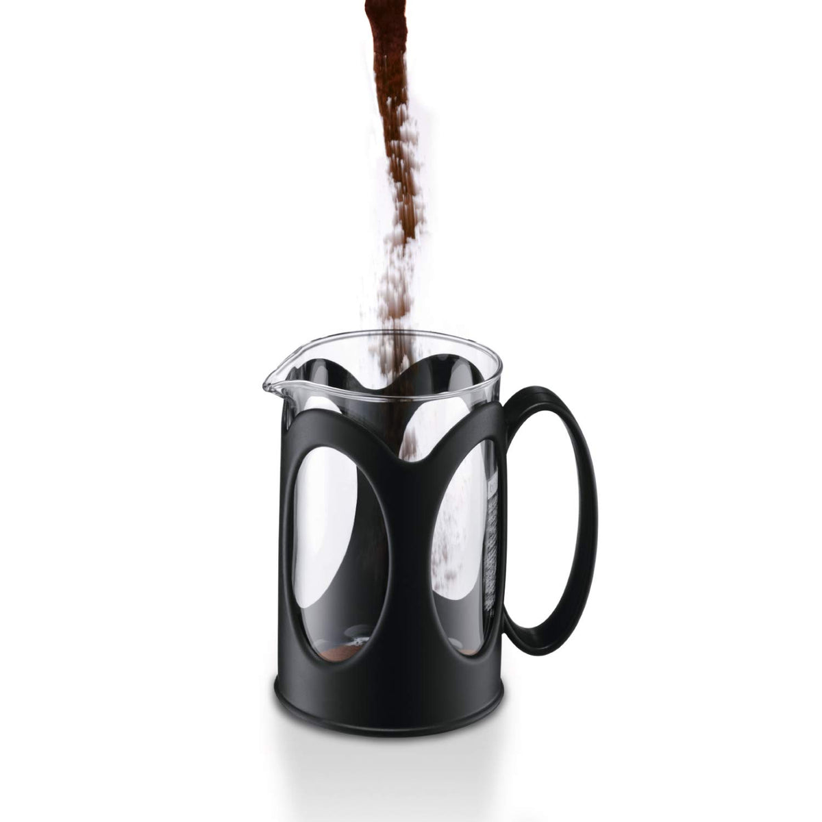 Black 4-Cup Borosilicate Glass French Press Coffee Maker Z79268