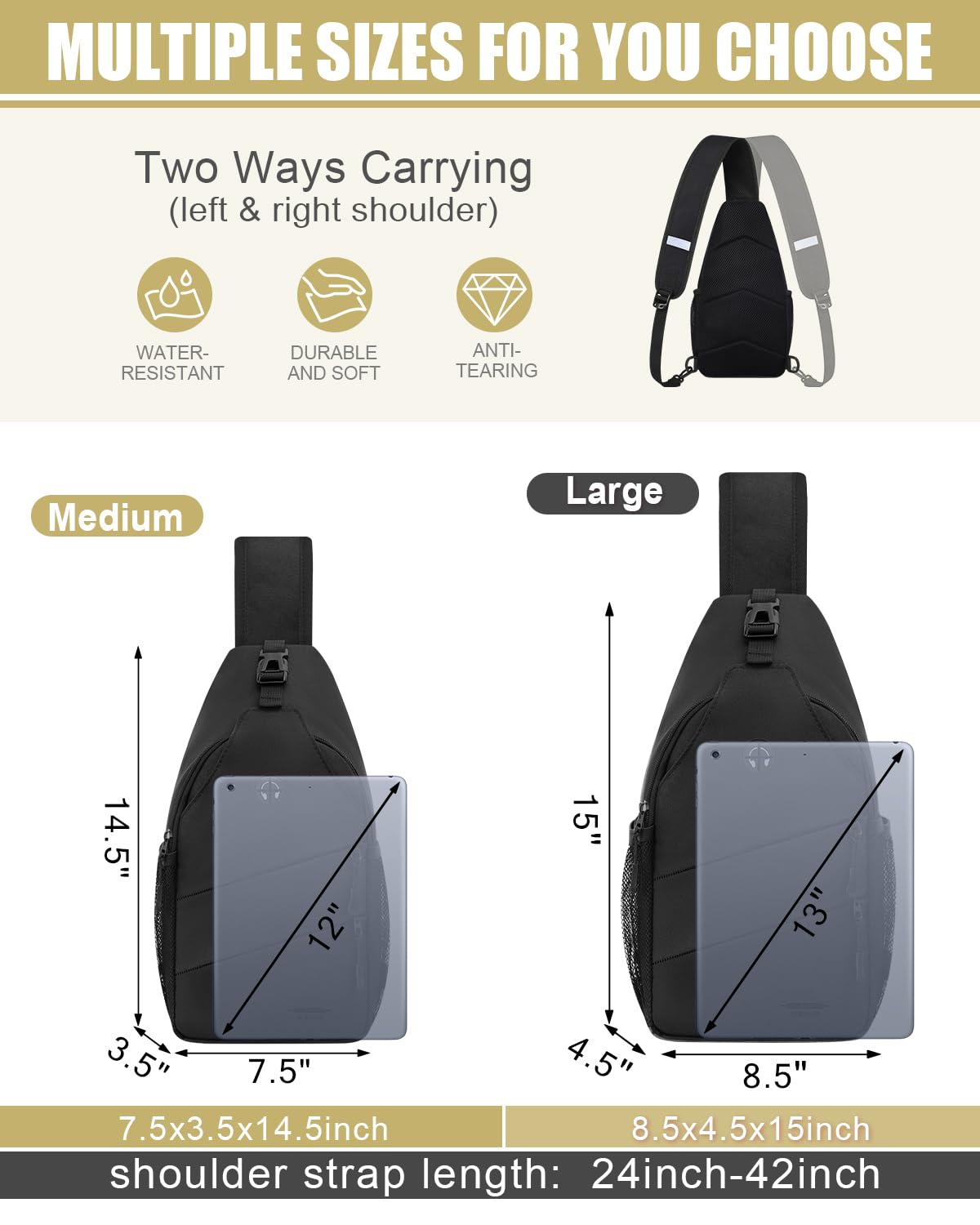 Crossbody Sling Bag with Convertible Shoulder Strap P61657