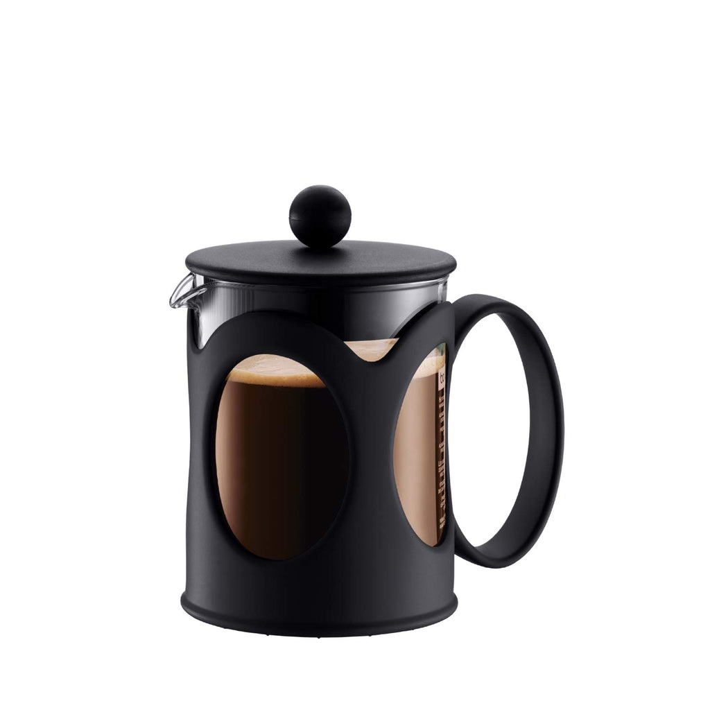 Black 4-Cup Borosilicate Glass French Press Coffee Maker Z79268