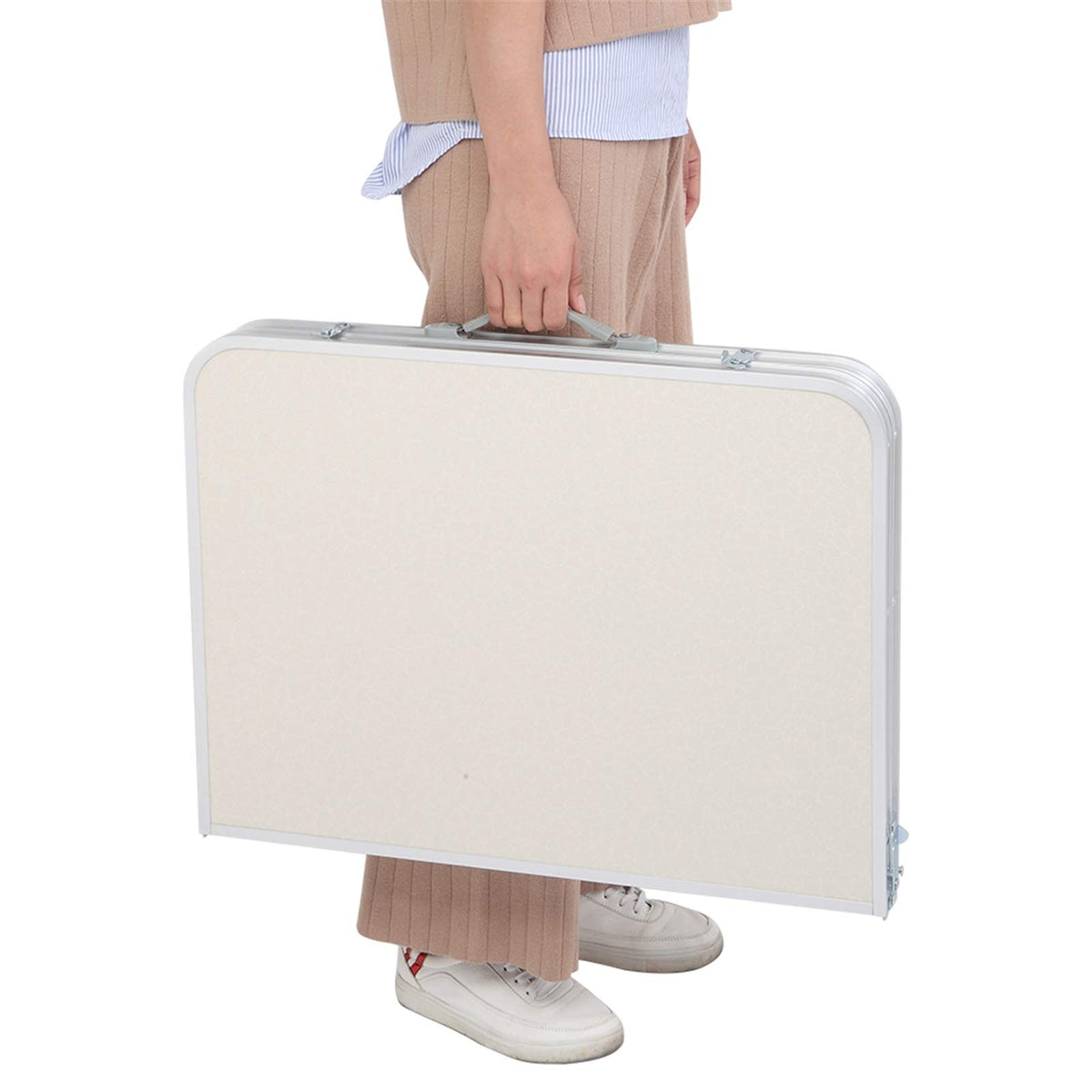 Folding Picnic Table 3FT Portable Camping Table White H59395