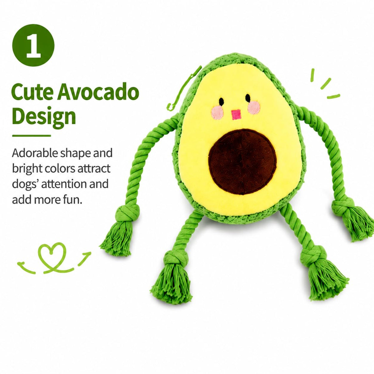Avocado Rope Plush Dog Toy C892143