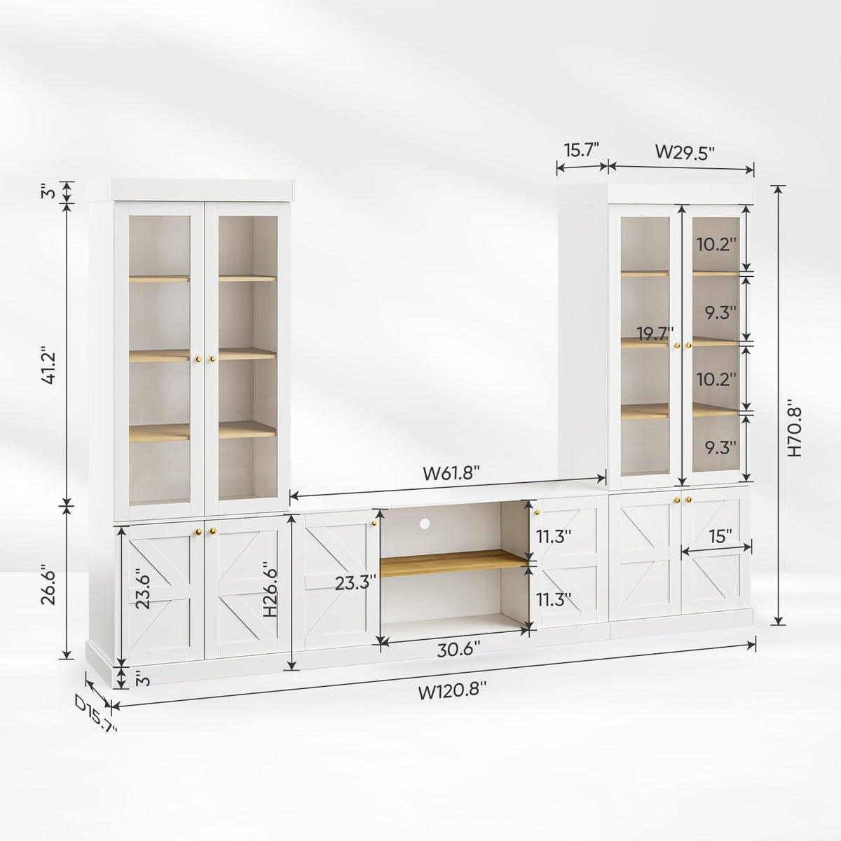 White TV Stand Entertainment Center G898812