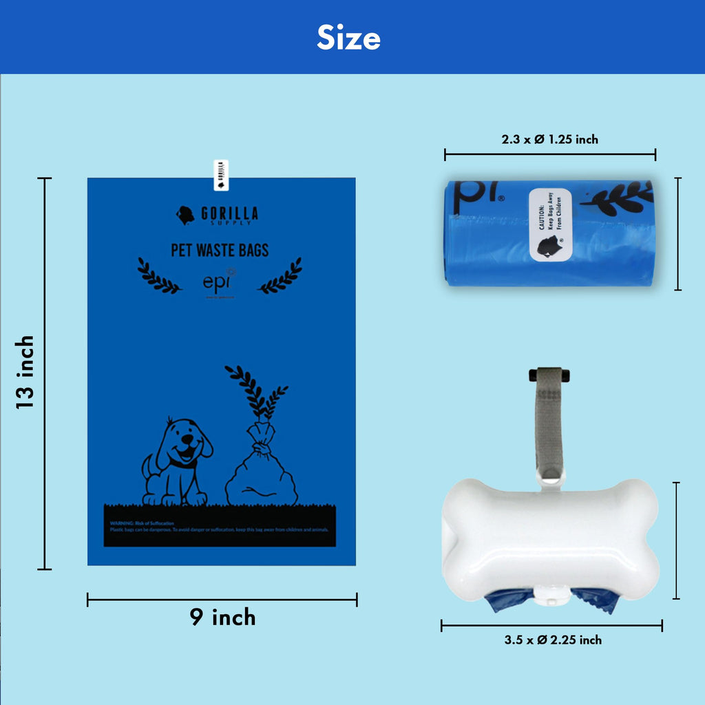 1000 Count Dog Poop Waste Bags with Dispenser S524