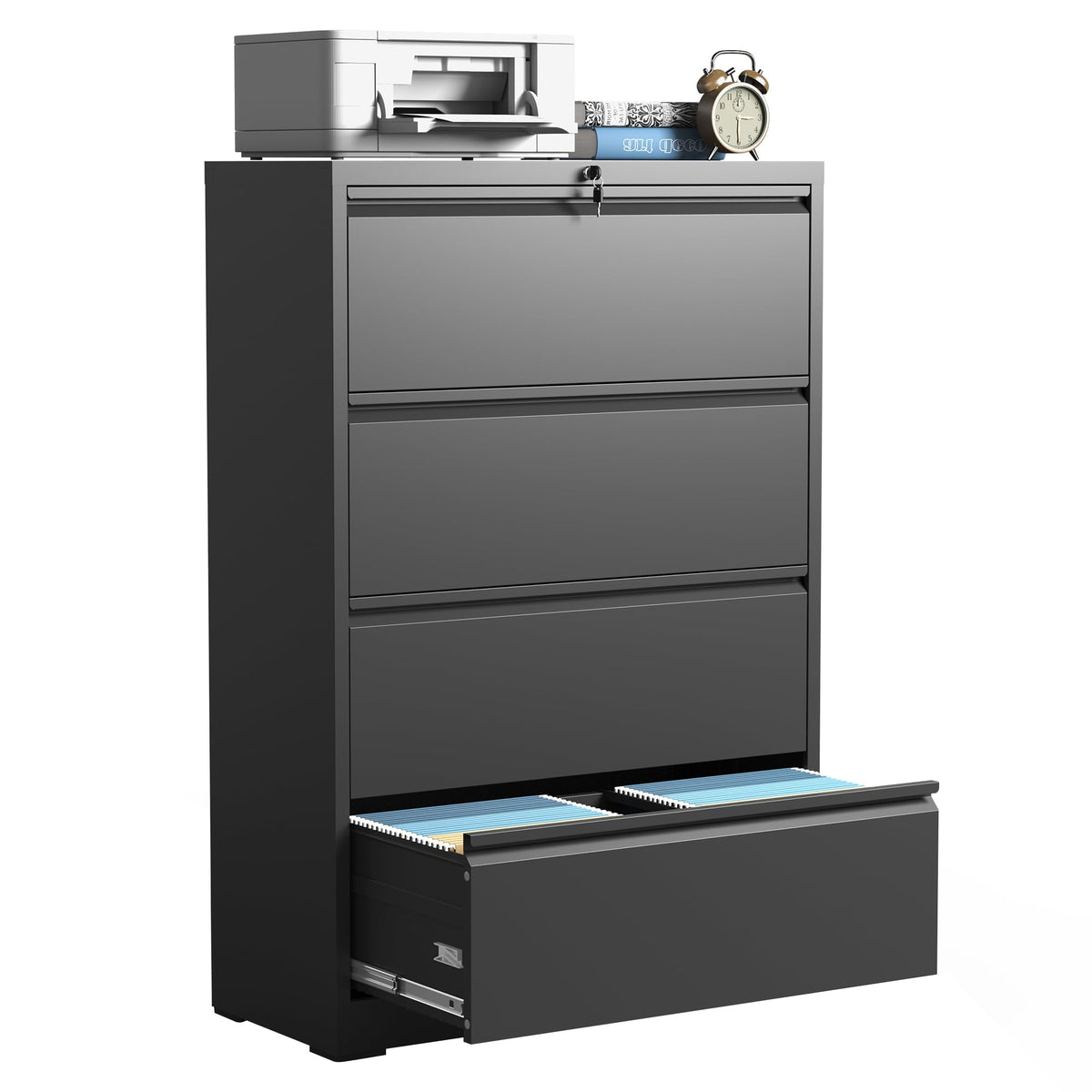 Black 4 Drawer Metal File Cabinet K809