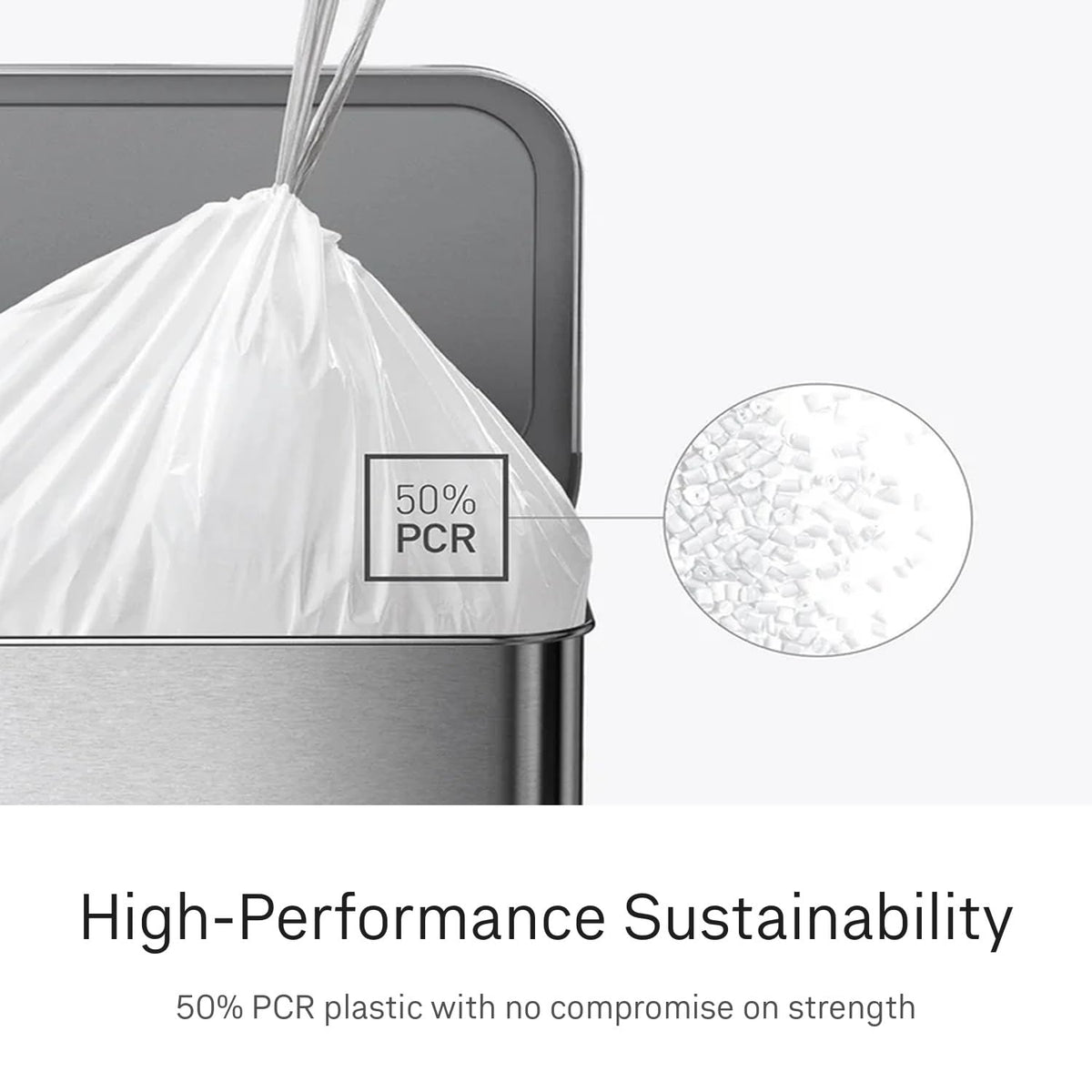 100 Count Drawstring Kitchen Trash Bags, 30-45 Liter, White K505097