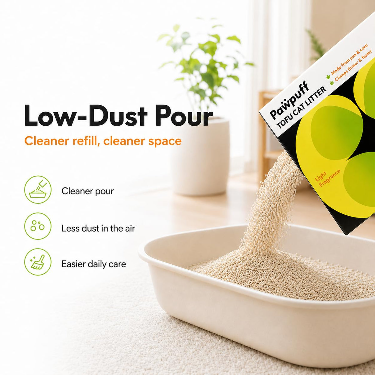 Tofu Cat Litter Low Dust Fast Clumping Flushable 2-Pack 22 lb X730