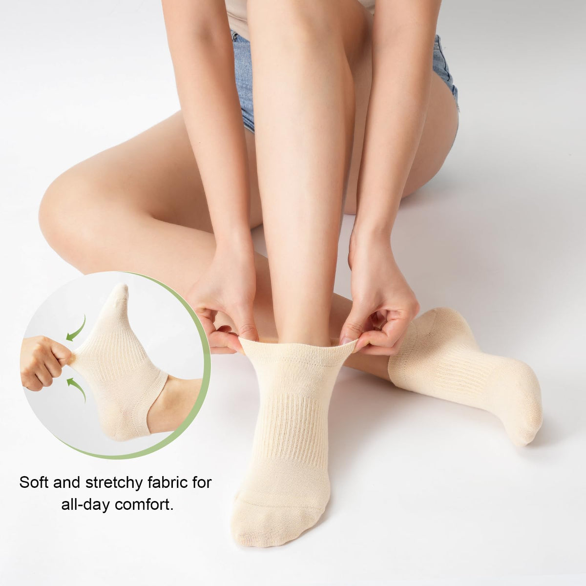 Women's Bamboo Rayon Low Cut Ankle Socks, 5 Pairs W606