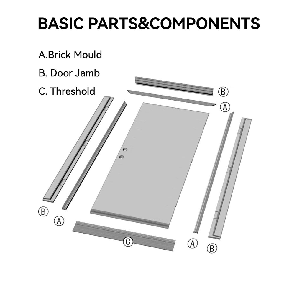 36"x80" Fiberglass Entry Door Frame, 4-9/16 Jamb, Left-Hand Inswing S45874