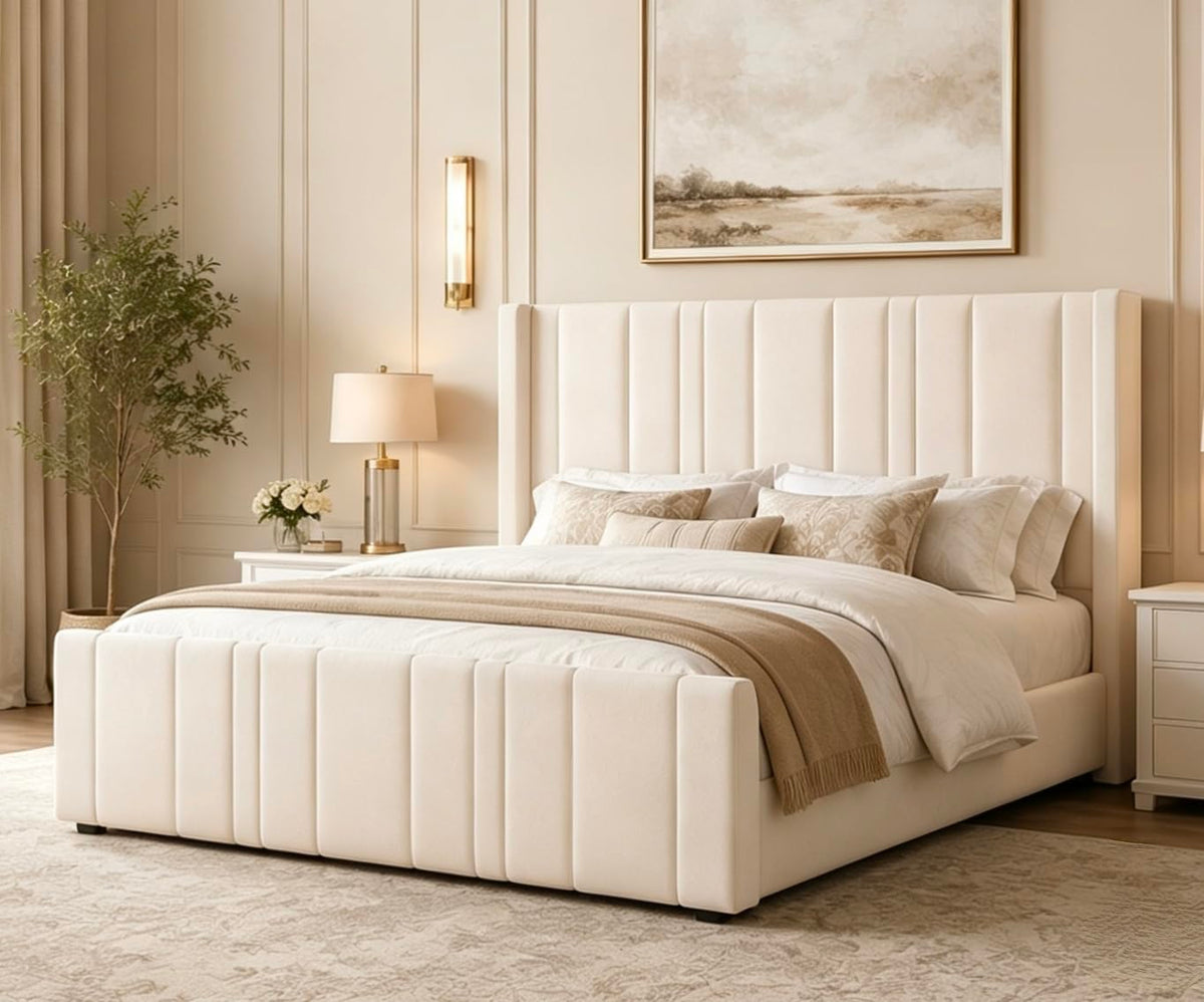 Full Size Velvet Headboard Bed Frame K978