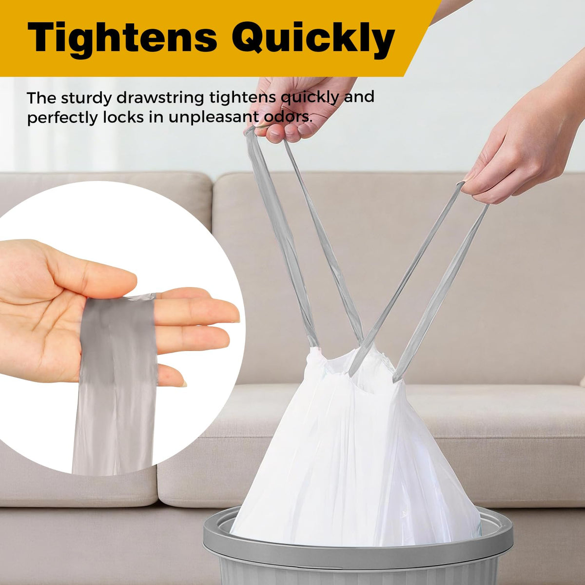 8 Gallon Drawstring Trash Bags U187