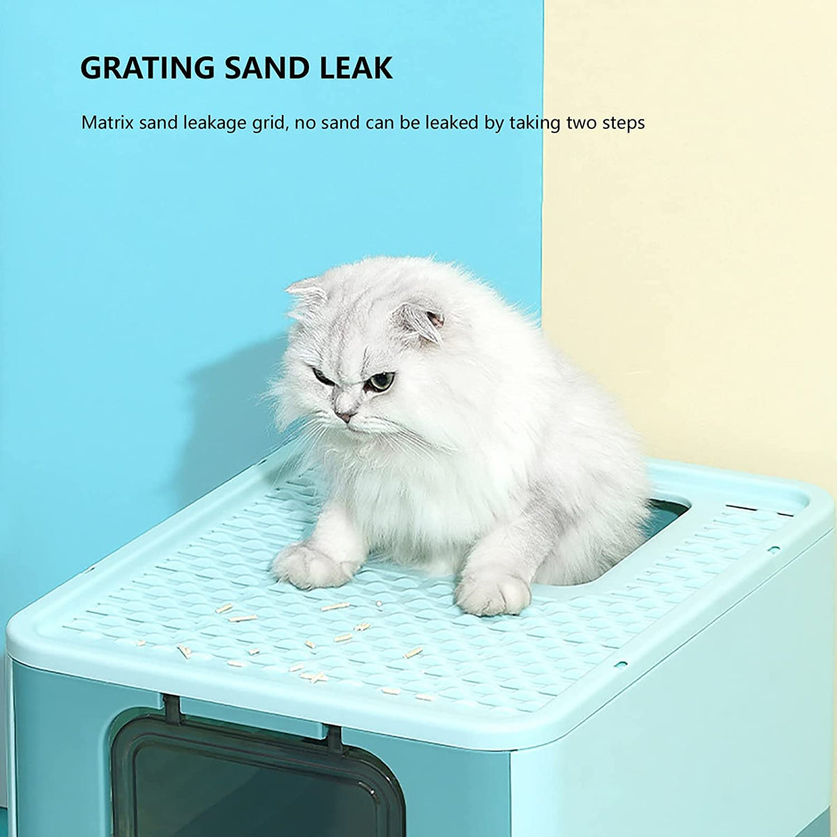 Foldable Large Top Entry Anti-Splashing Cat Litter Box with Lid and Scoop M93551