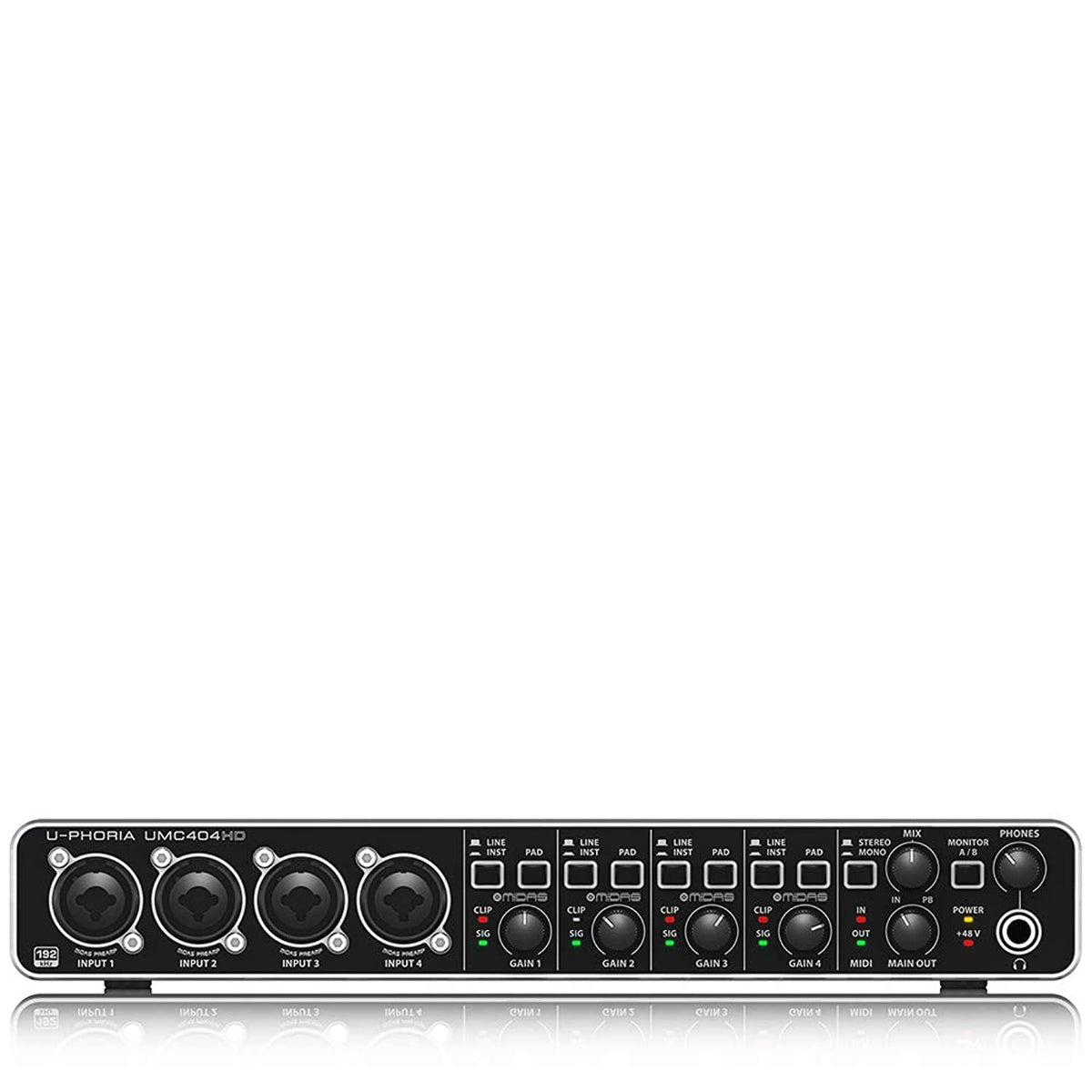 4x4 USB Audio/MIDI Interface with Mic Preamplifiers P765