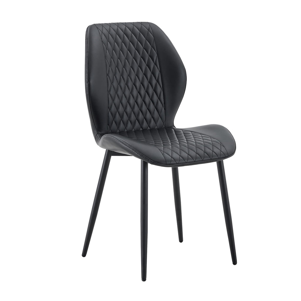 Set of 4 Black Upholstered Dining Chairs B356
