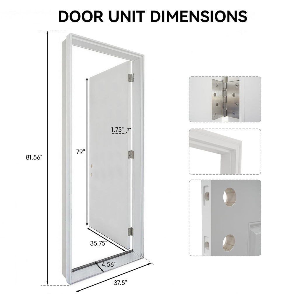 36"x80" Fiberglass Entry Door Frame, 4-9/16 Jamb, Left-Hand Inswing S45874