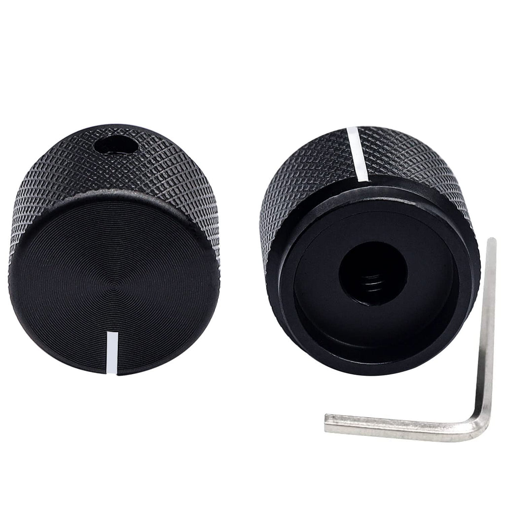 2pcs Black Aluminum Rotary Electronic Control Potentiometer I323358