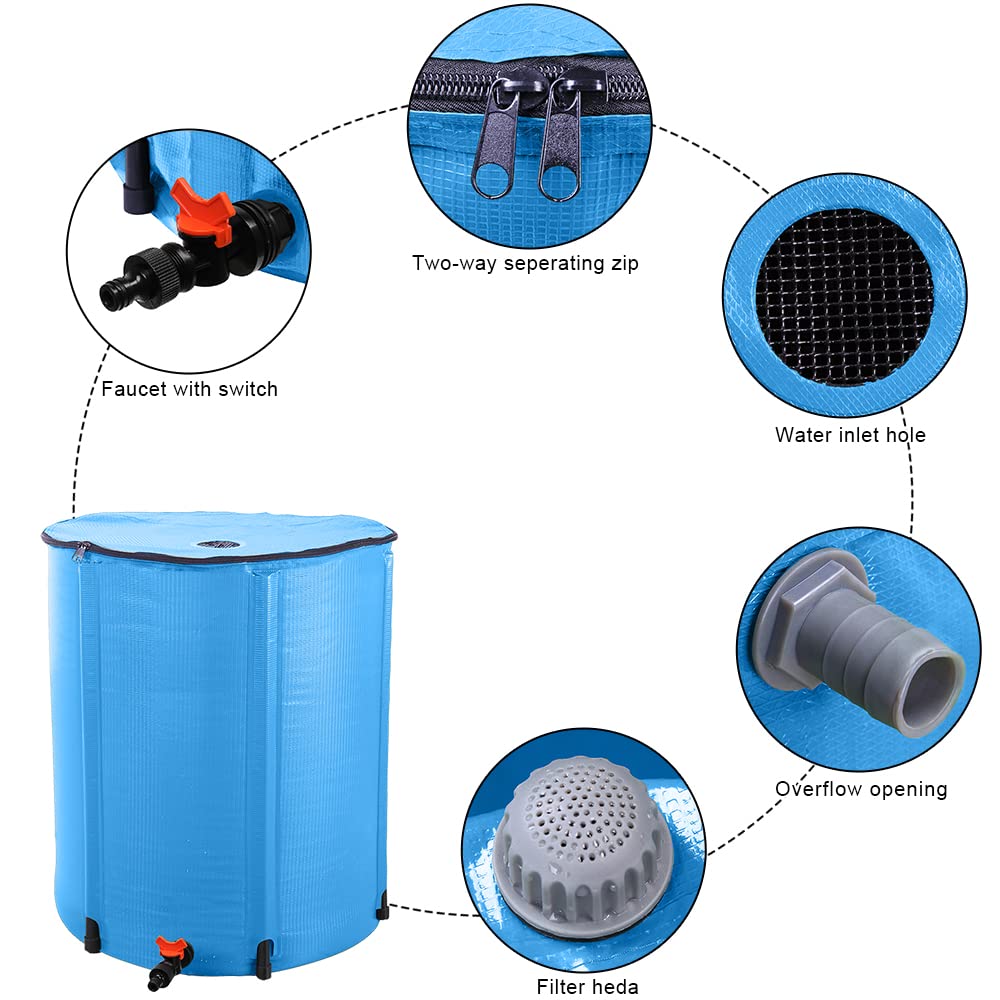 50 Gallon Folding Rain Barrel with Filter T6319