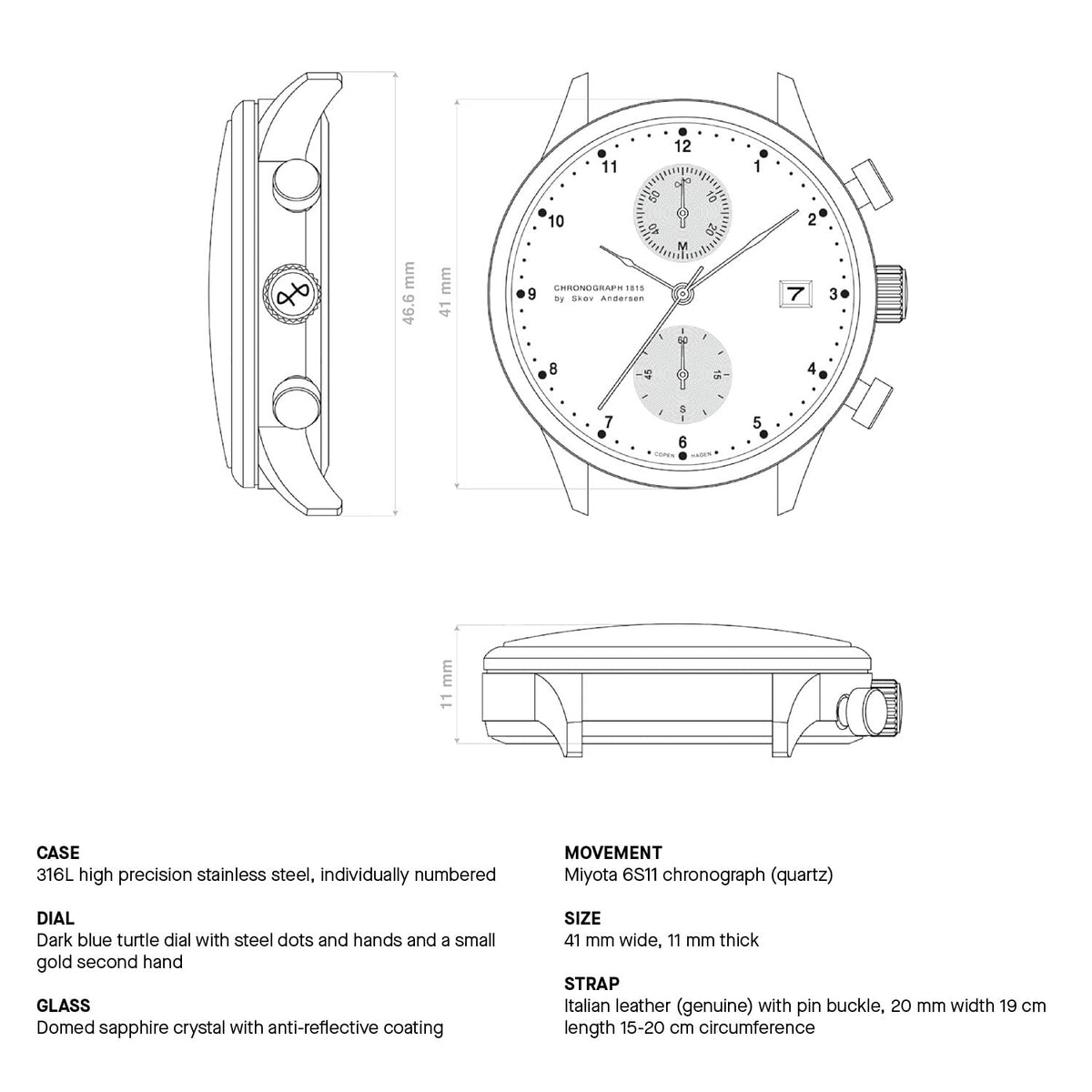 Mens Stainless Steel Analog Waterproof Watch B81940