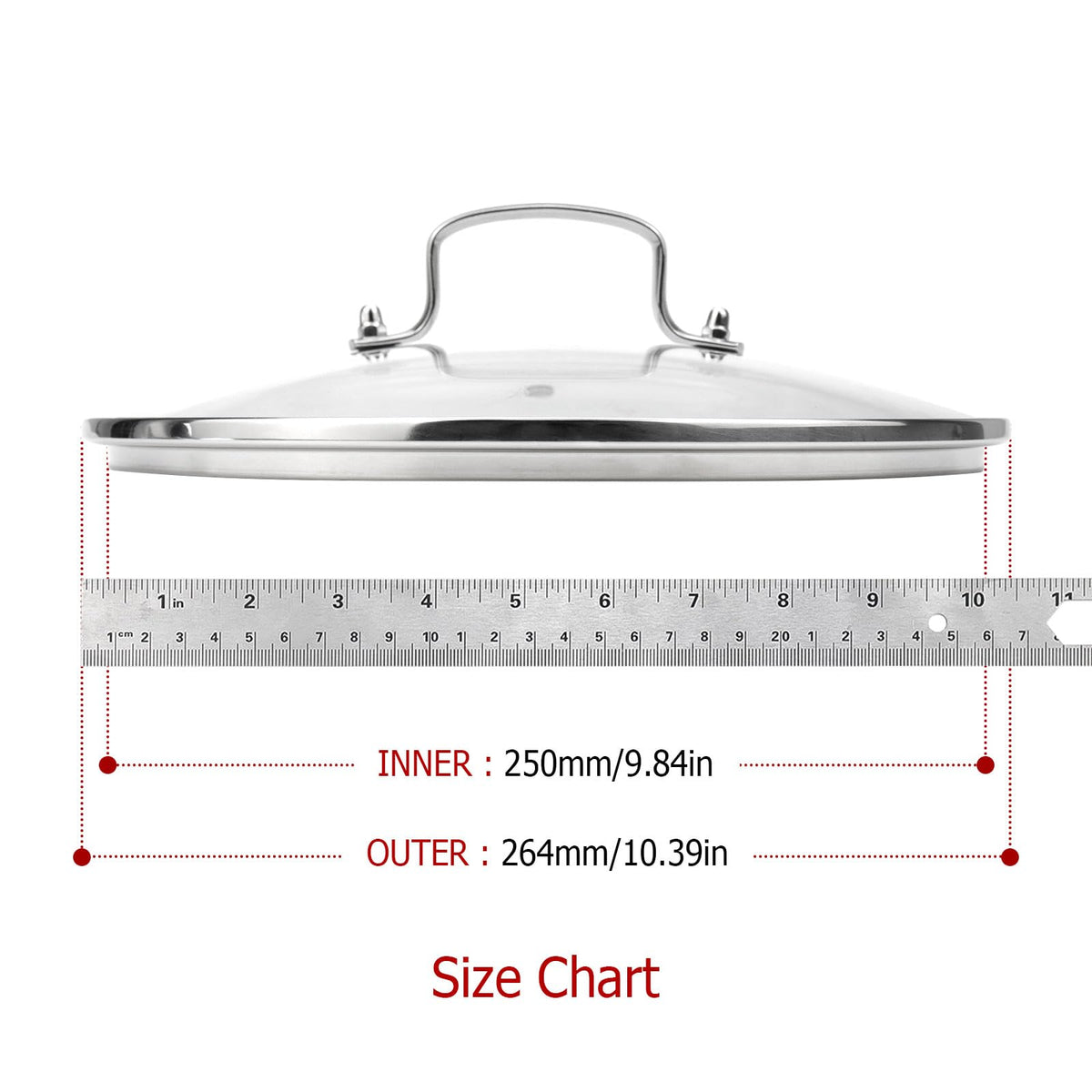 10 Inch Tempered Glass Pot Lid Y334