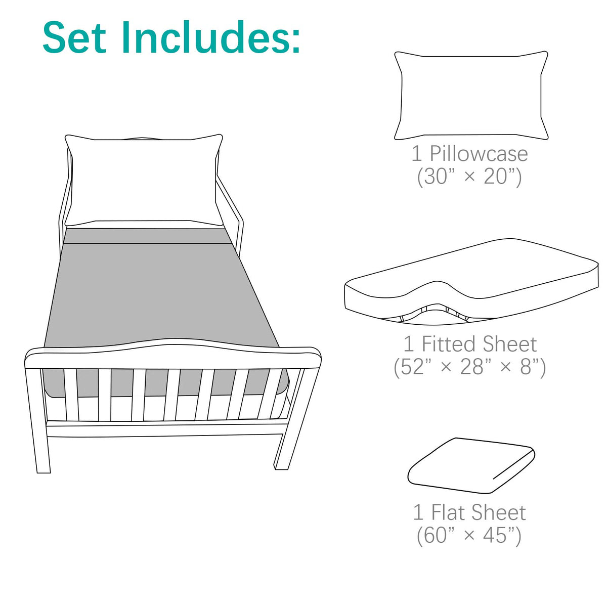 3-Piece Microfiber Toddler Sheet Set L80457