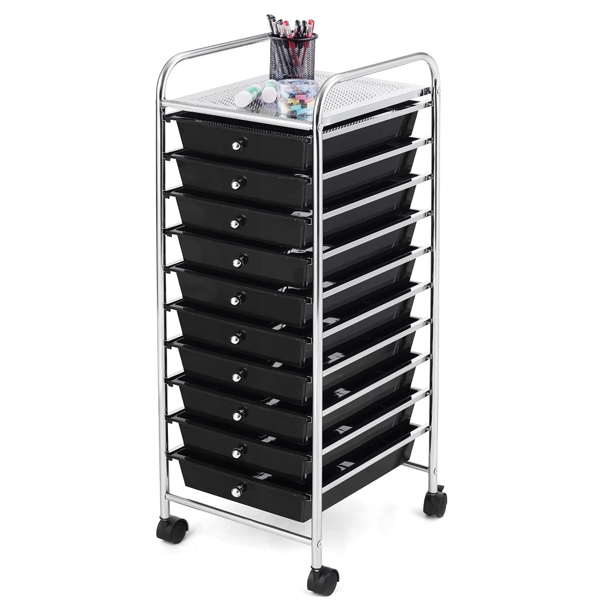 10 Drawer Multicolor Rolling Storage Cart G2585