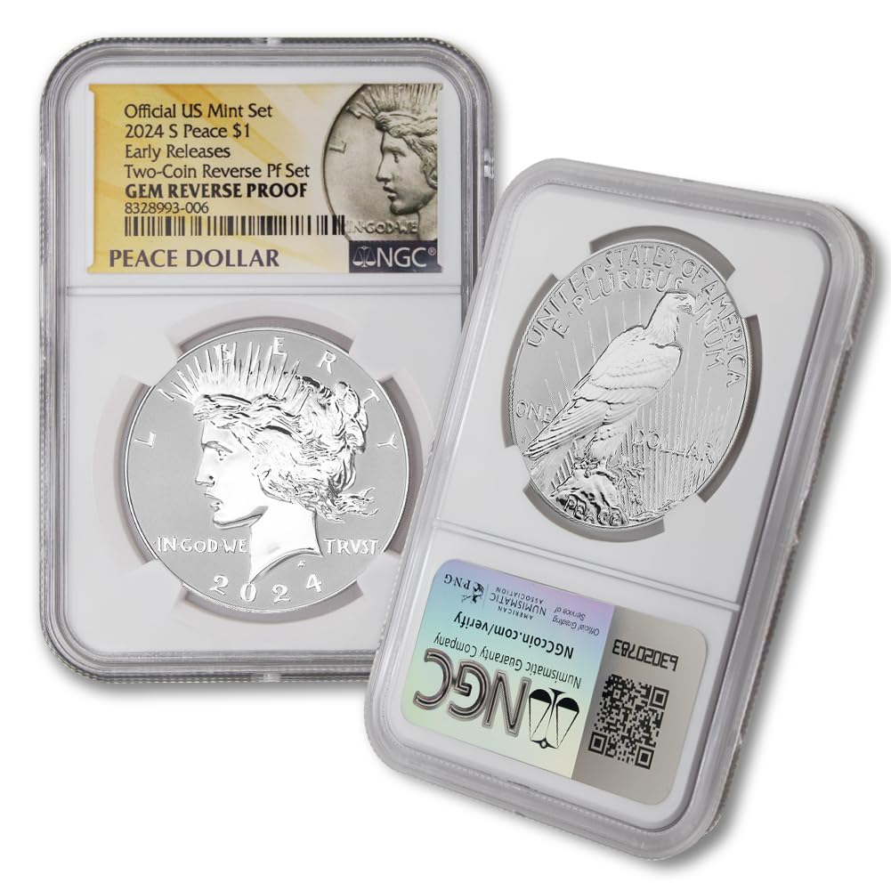 Set of 2 American Silver Morgan and Peace Dollar Q9007