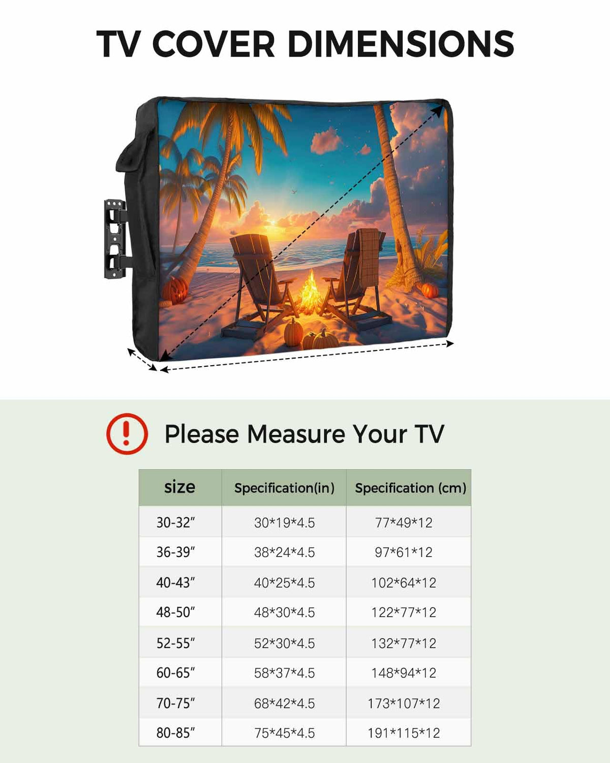 Waterproof Weatherproof Outdoor TV Cover for 30 to 32 Inch Flat Screen J554614