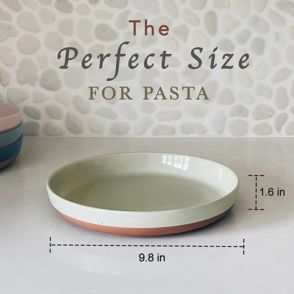 Ceramic Pasta Bowl Set of 4-35oz Microwave Safe D8081