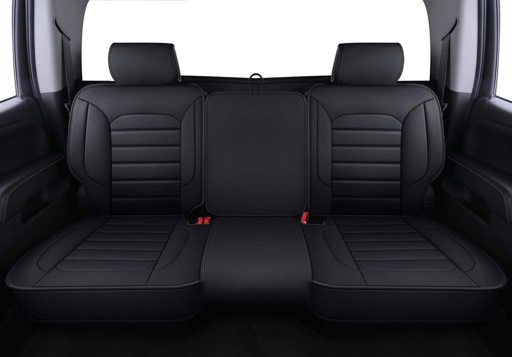 Black Faux Leather Full Set Seat Covers B8397